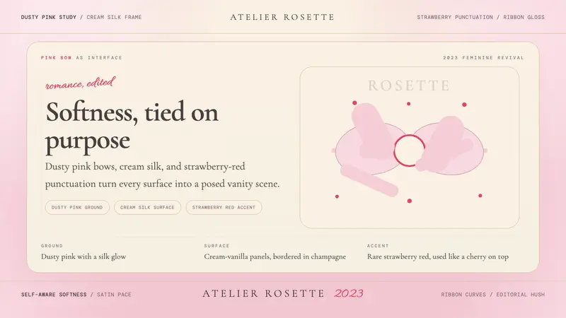 Coquette Aesthetic Pink Bow (2023) — design style preview