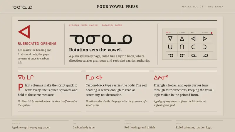 Cree Syllabics — design style preview