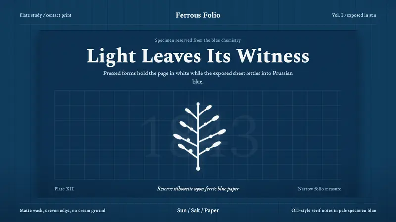 Anna Atkins Cyanotype — design style preview