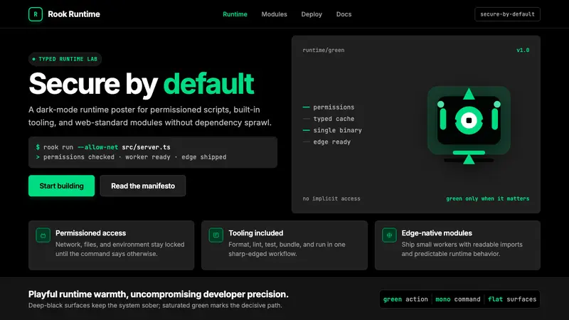 Deno Runtime-Green — design style preview