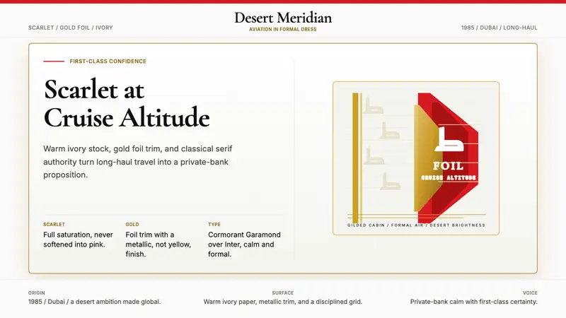 Emirates Airline (Red-Gold) — design style preview