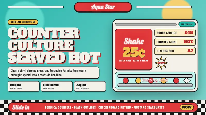 1950s Diner Aqua — design style preview