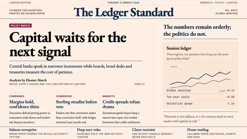 Financial Times (Pink Paper) — design style preview