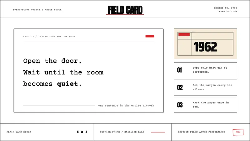 Fluxus Event Score (1962) — design style preview