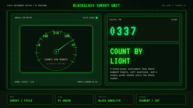 Geiger Counter Green Readout — design style preview