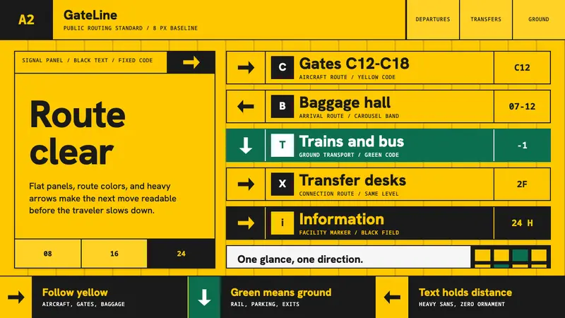 Airport Wayfinding Geometric — design style preview