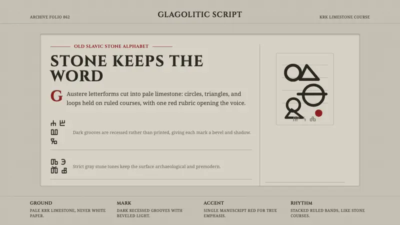 Glagolitic Script — design style preview