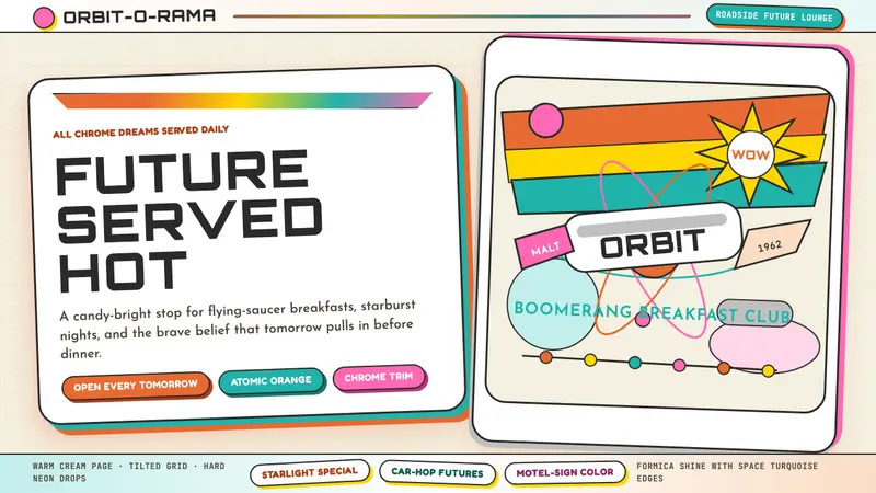 Googie / Space Age (1960s) — design style preview
