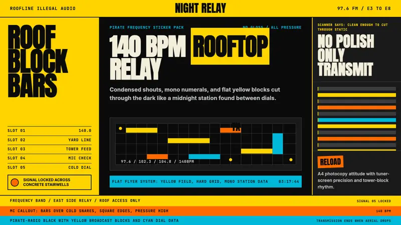 Grime London Pirate Radio (2003) — design style preview