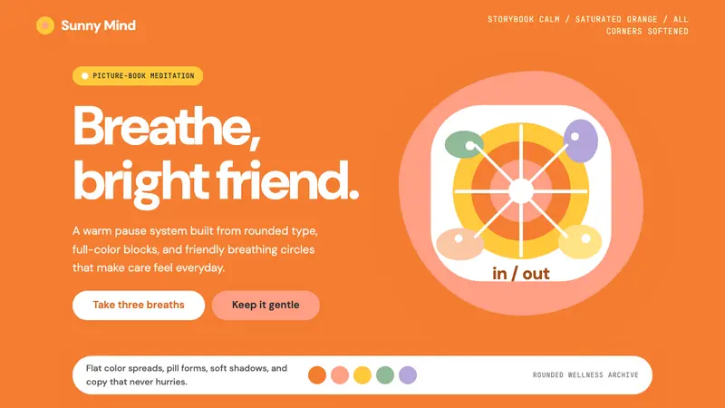 Headspace Orange Meditation — design style preview