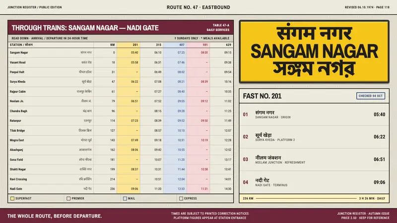 Indian Railways Timetable — design style preview