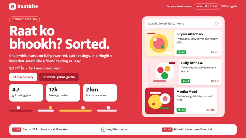 Zomato India Delivery — design style preview