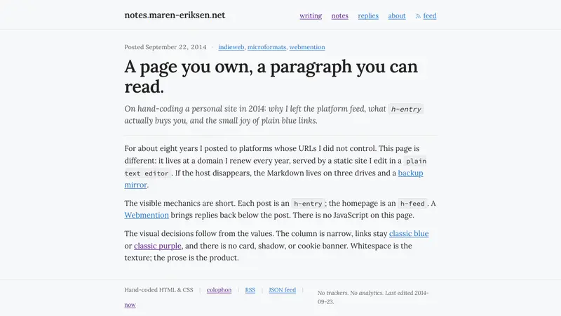 IndieWeb / Personal Site — Cover