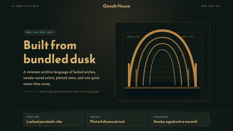 Iraqi Marsh Arab Mudhif Reed — design style preview