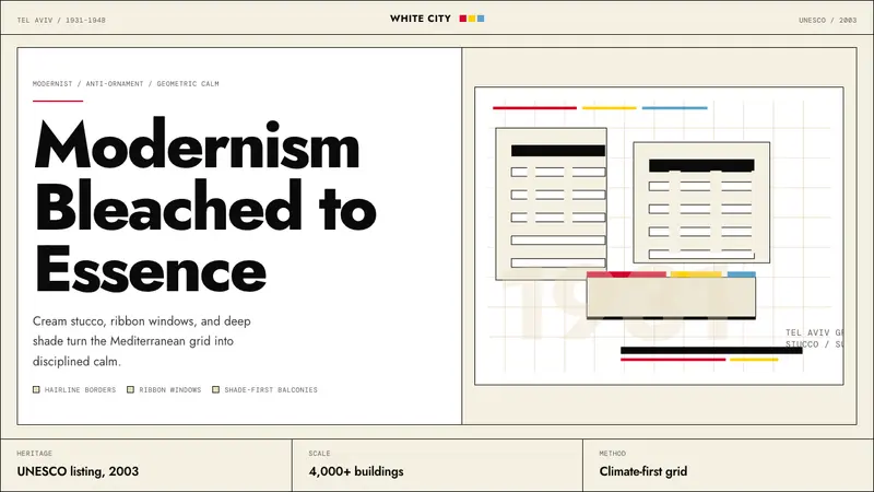 Israeli Bauhaus Tel Aviv (White City) — design style preview