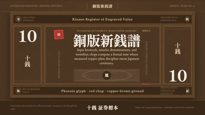 Meiji Japan Note — design style preview