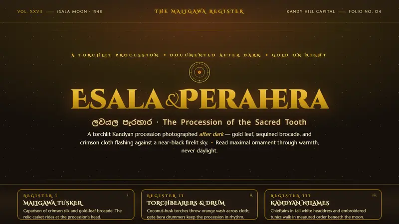Kandy Esala Perahera — design style preview