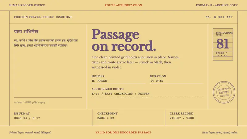 Trekking Permit 1980 — design style preview