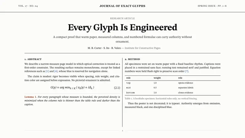 TeX Academic Paper — design style preview