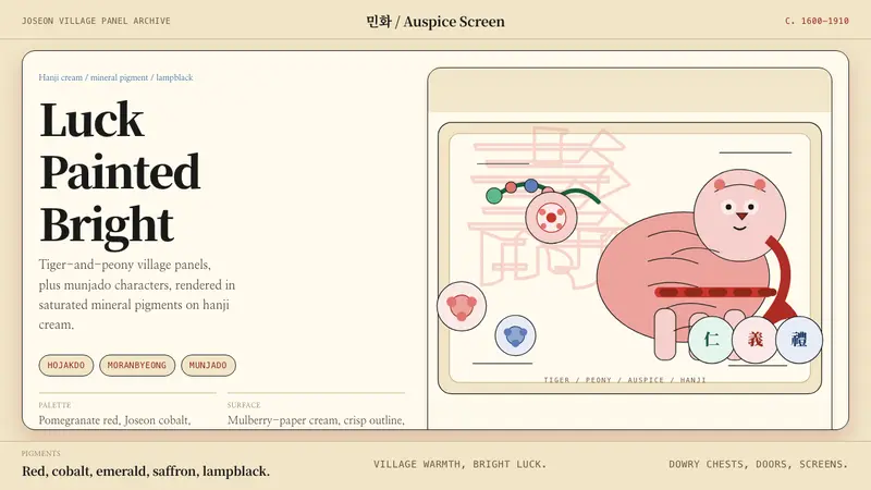 Korean Minhwa (Joseon Folk Painting) — design style preview