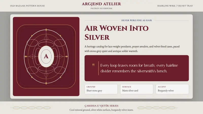 Kosovar Prizren Filigree Silver — design style preview