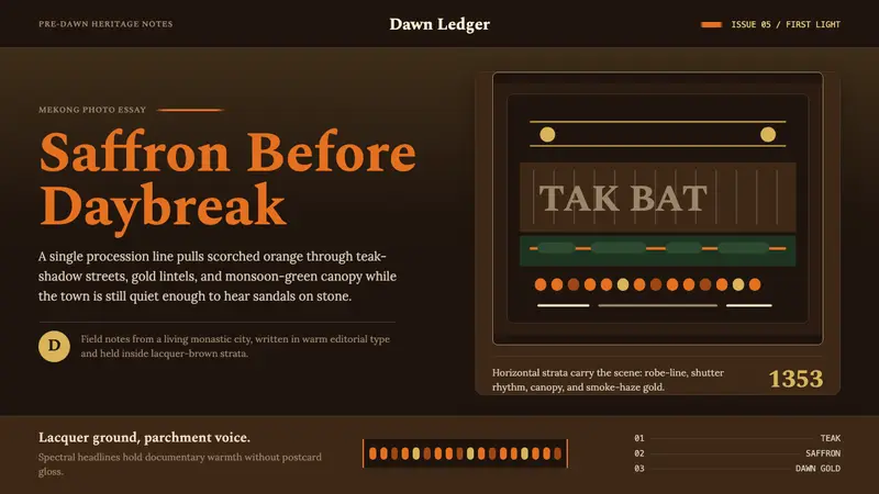 Luang Prabang Saffron Alms — design style preview