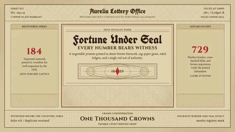 Engraved Lottery Ticket — Cover