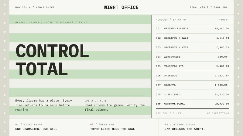 Green Bar Printout — design style preview
