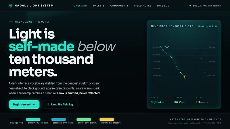 Mariana Trench — design style preview