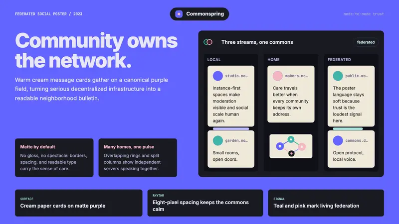 Mastodon Fediverse — design style preview