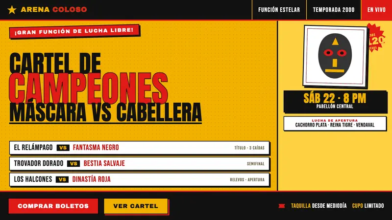 Lucha Libre Fight Cartel — design style preview