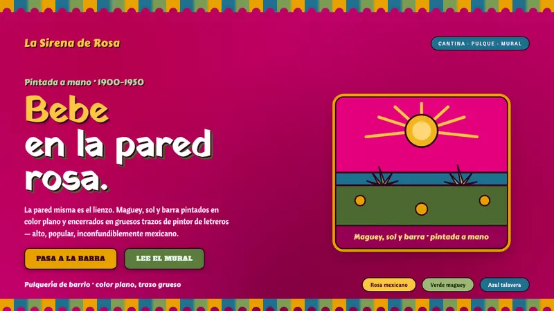 Mexican Pulquería Mural — design style preview