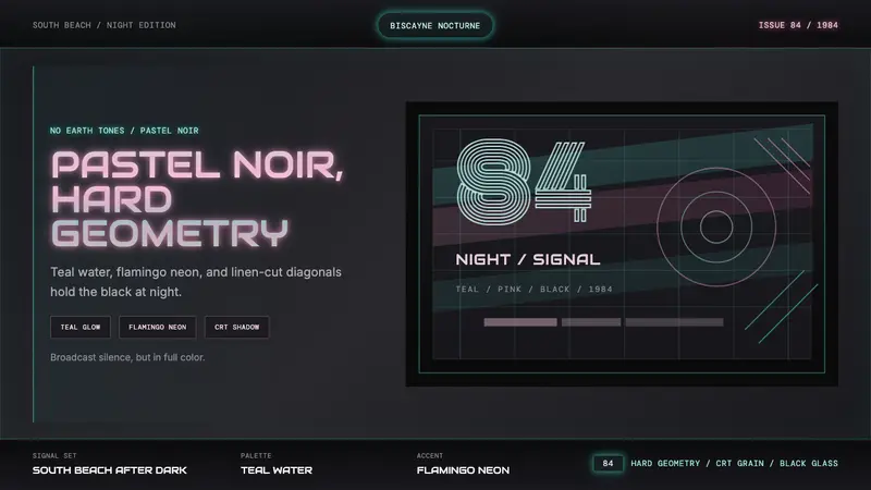 Miami Vice Pastel Teal (1984) — design style preview