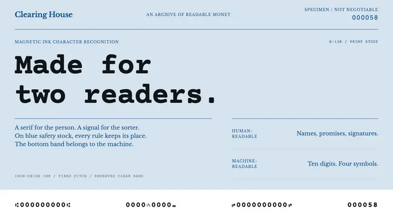 MICR Cheque Font — Cover