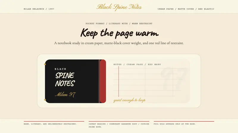 Moleskine Sketchbook (1997) — design style preview