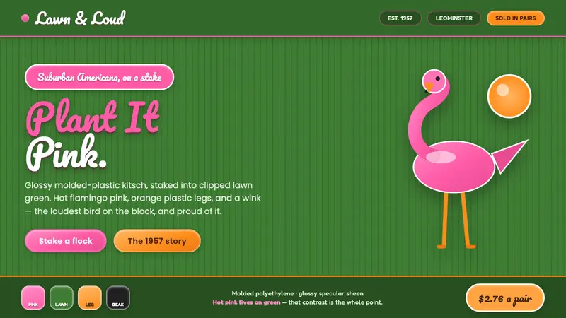 Pink Flamingo Lawn Ornament — Cover