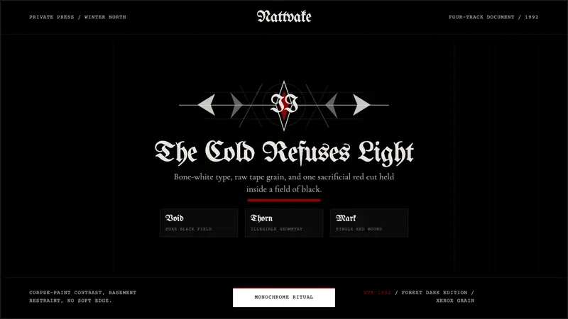 Norwegian Black Metal (1992) — design style preview