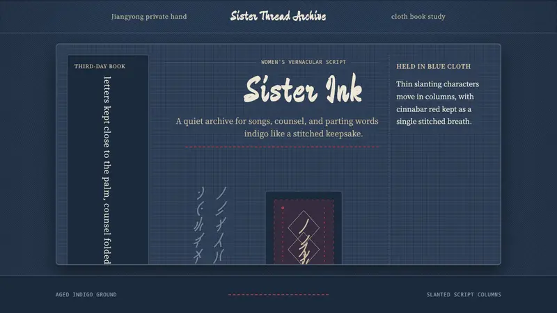 Nüshu 女书 — design style preview