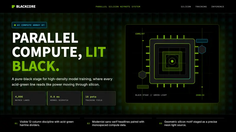 NVIDIA GPU Green-Black — design style preview