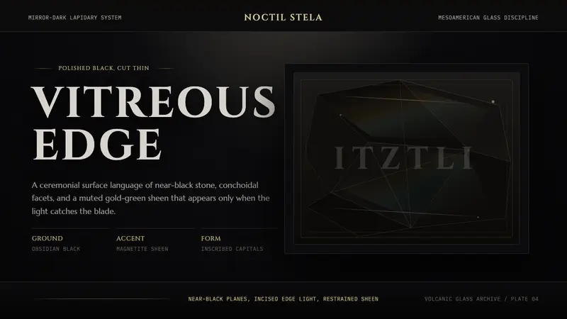 Obsidian Volcanic Glass — design style preview