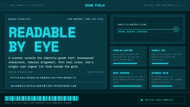 OCR-B Machine Readable — design style preview