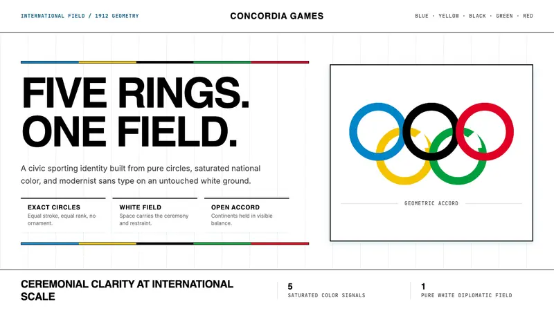 Olympics Five Rings (1912) — design style preview