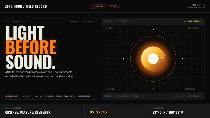 Oppenheimer Trinity (2023) — design style preview