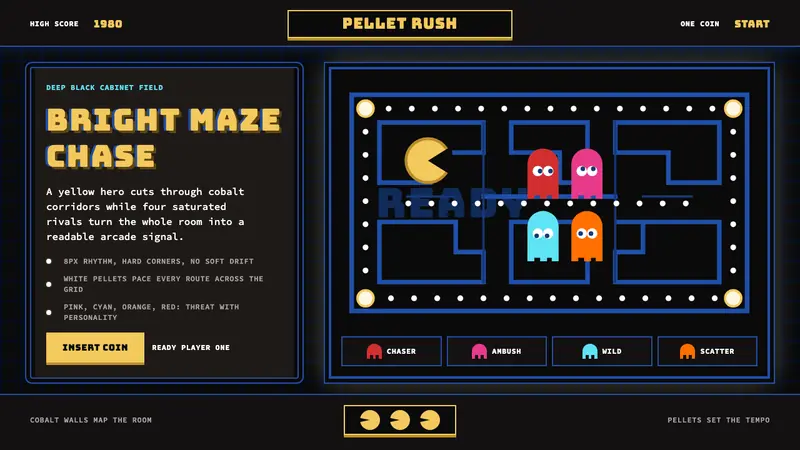 Pac-Man (Namco 1980) — design style preview
