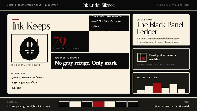 Persepolis (Marjane Satrapi, 2000) — design style preview