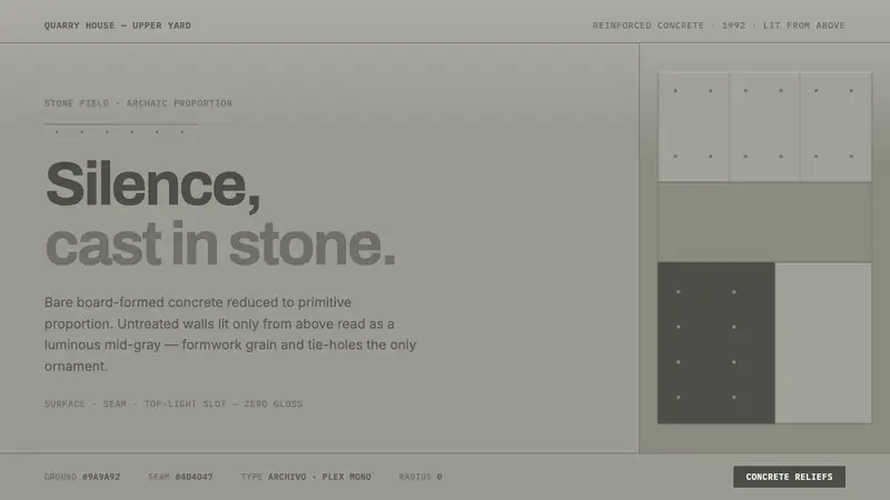 Peter Märkli Concrete Reliefs — design style preview