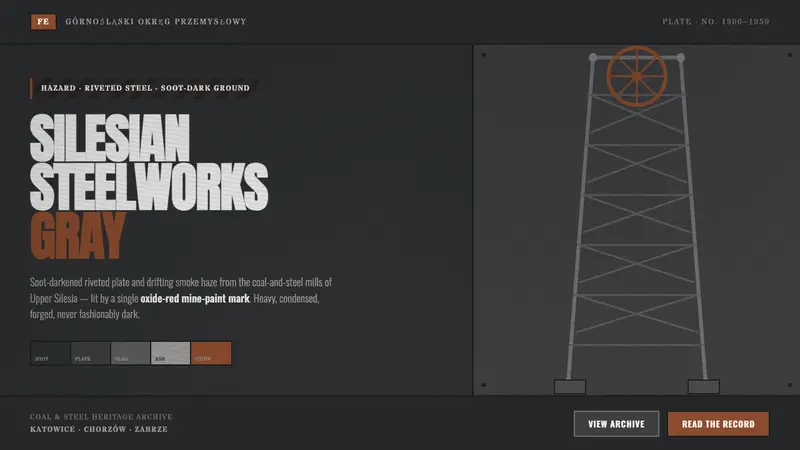 Silesian Steelworks Gray — design style preview