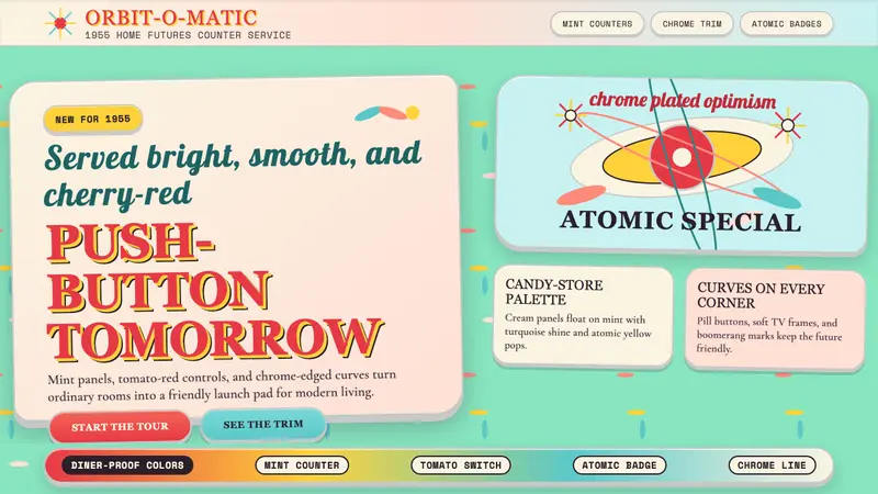 Populuxe Atomic Age — design style preview