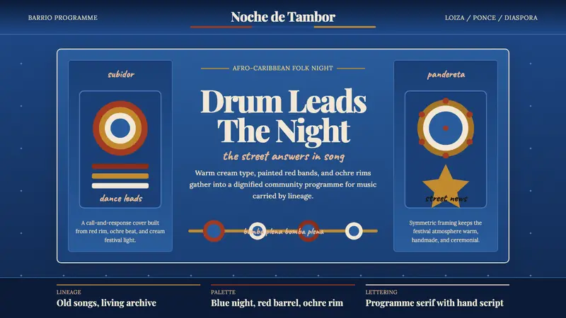 Puerto Rican Bomba & Plena — design style preview