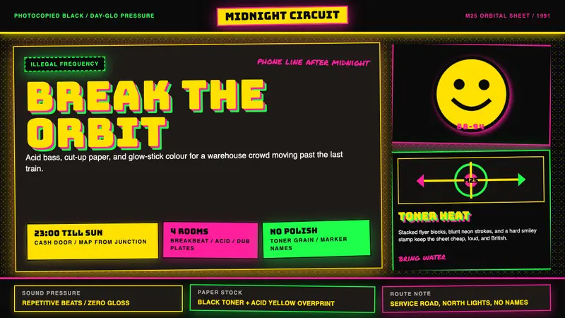 UK Rave Glow-Stick Flyer — Cover